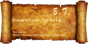 Baumholzer Terézia névjegykártya